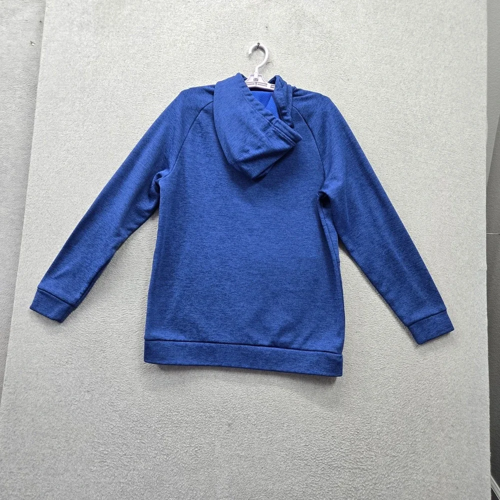 Nike Men Hoodie M Blue Therma Fit Big Swoosh Logo Fleece Drawstring Pullover